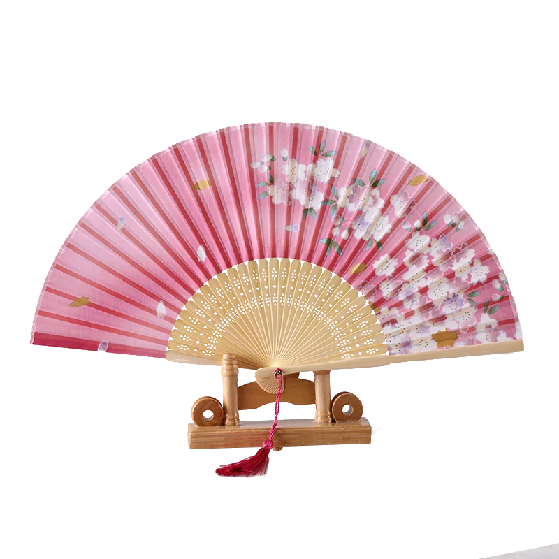 Summer Silk Fan Abanicos Para Boda Portable Bamboo Gift Hand Fan 21cm Classical Party Dance Fans Ventilateur Hanfu Decoration