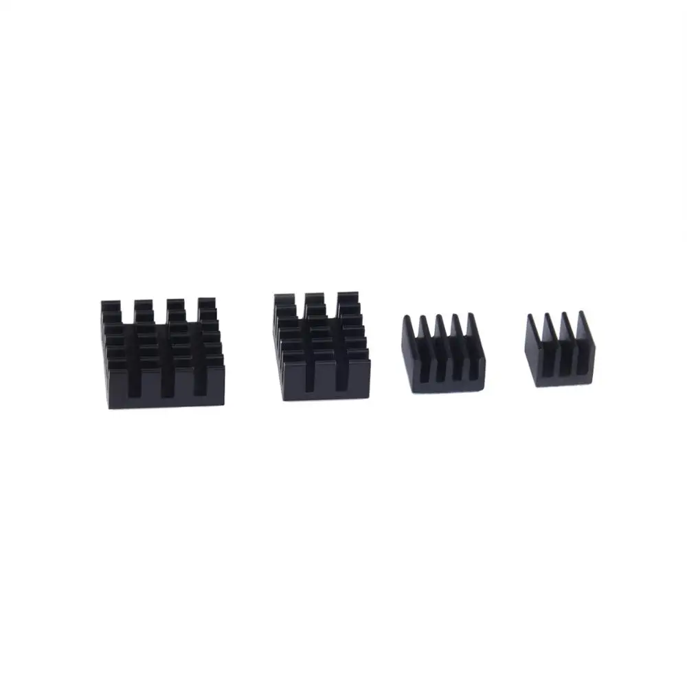 10 - 200 Set Aluminium Heat Sink Cooling Sink Cooler HeatSink 4 Buah Kit Radiator untuk Raspberry Pi 4 Model B Hitam