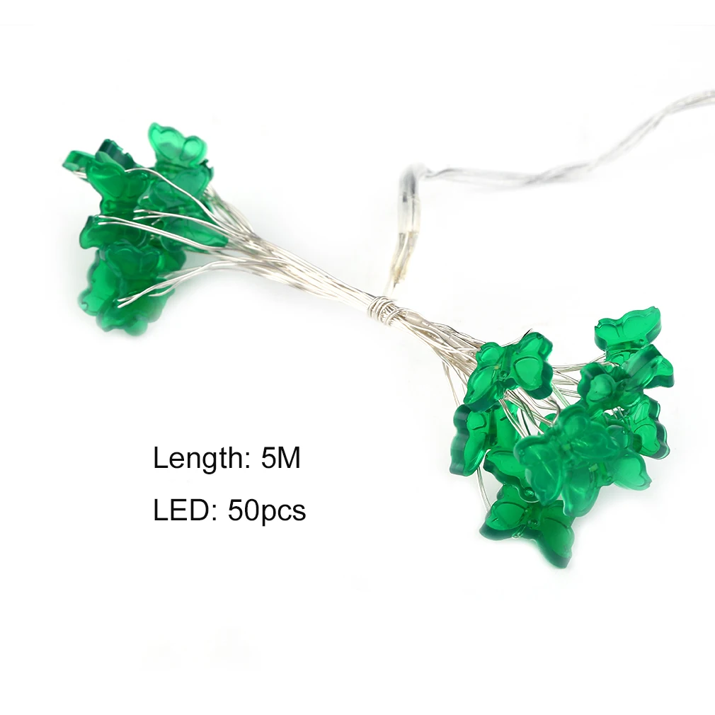 Quality 5M 50LED 3AA Battery Box Power Butterfly Shape Home String Light Party Festival Wedding Party Decoration String Light