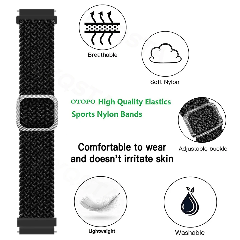 20 22mm cinturino intrecciato ad anello singolo per Samsung Galaxy Watch 46mm Gear S3 Classic Frontier sostituzione cinturino Galaxy Watch 46mm