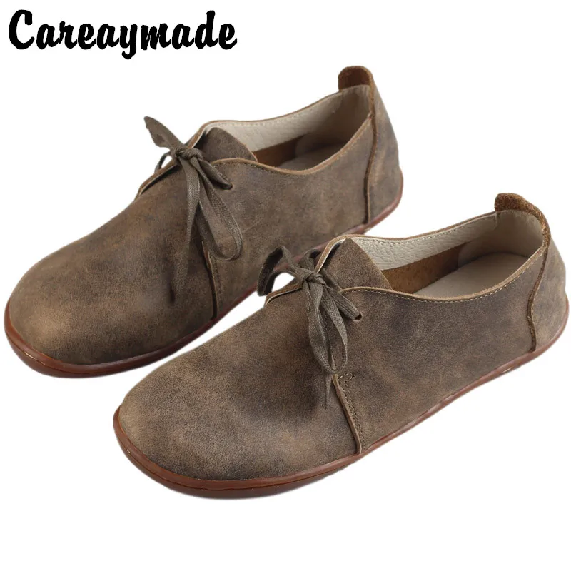 Careaymade-Genuine leather Casual Women's Shoes Retro Flat-soled Shoes Soft-leather Soft-soled Large size Women Shoes size35-42