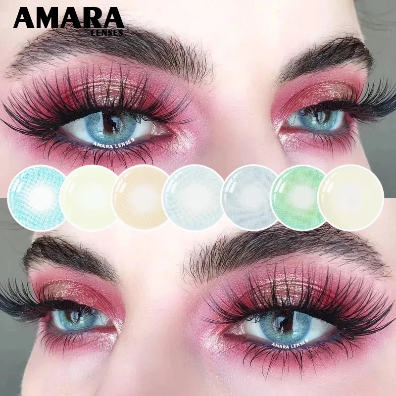 AMARA 1 Paar farbige Kontaktlinsen für Augen, natürliche braune Linsen, Schönheit, Mode, AURORA-Linse, blaue Linsen, grüner Augenkontakt