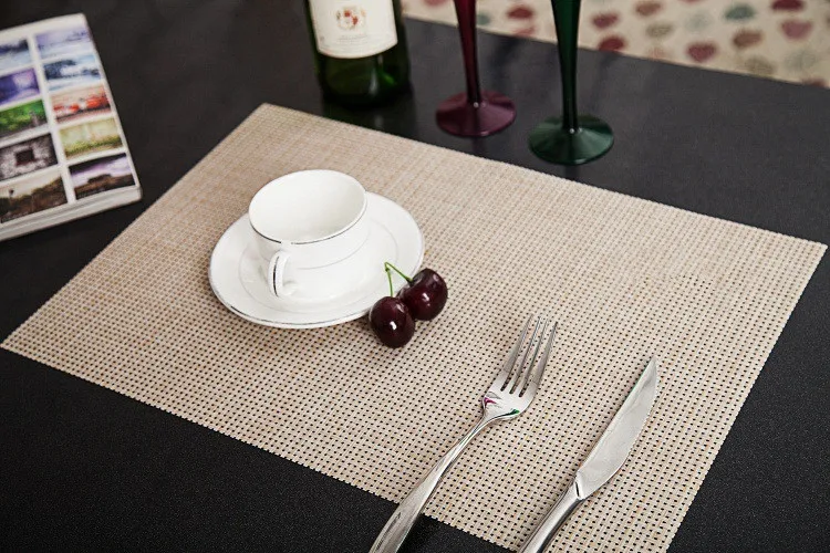 6pcs/lot Anti-skid And Heat-insulation PVC Placemat For Dining Table Non-slip Table Mat Kitchen Accessories OK 1068