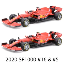 Bburago-Voiture de course Formule 1 en alliage moulé sous pression, simulation Leges, Ferrari 2020, SF1000, #16, #5, 1:43