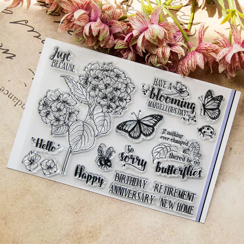 Spring Flowers Transparent Clear Silicone Stamp Seal DIY Scrapbook Rubber Stencil Embossing Diary Decor Office School Supplies