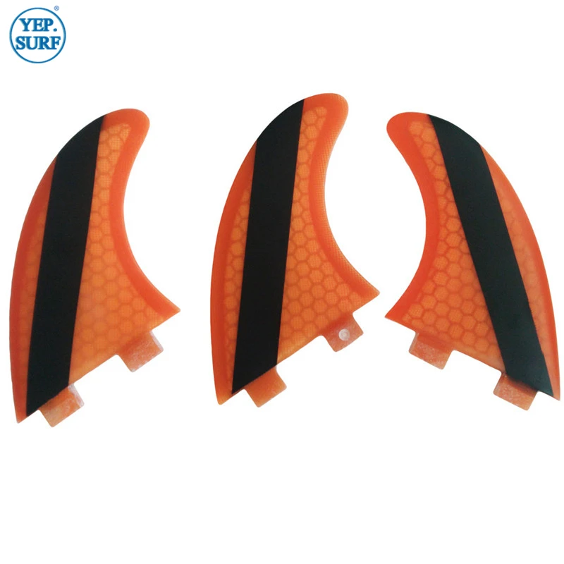 

Surf Double Tabs with Honeycomb, Surfboard Fin, Surfboard Fin, Orange Fins, Size M, L, Free Shipping