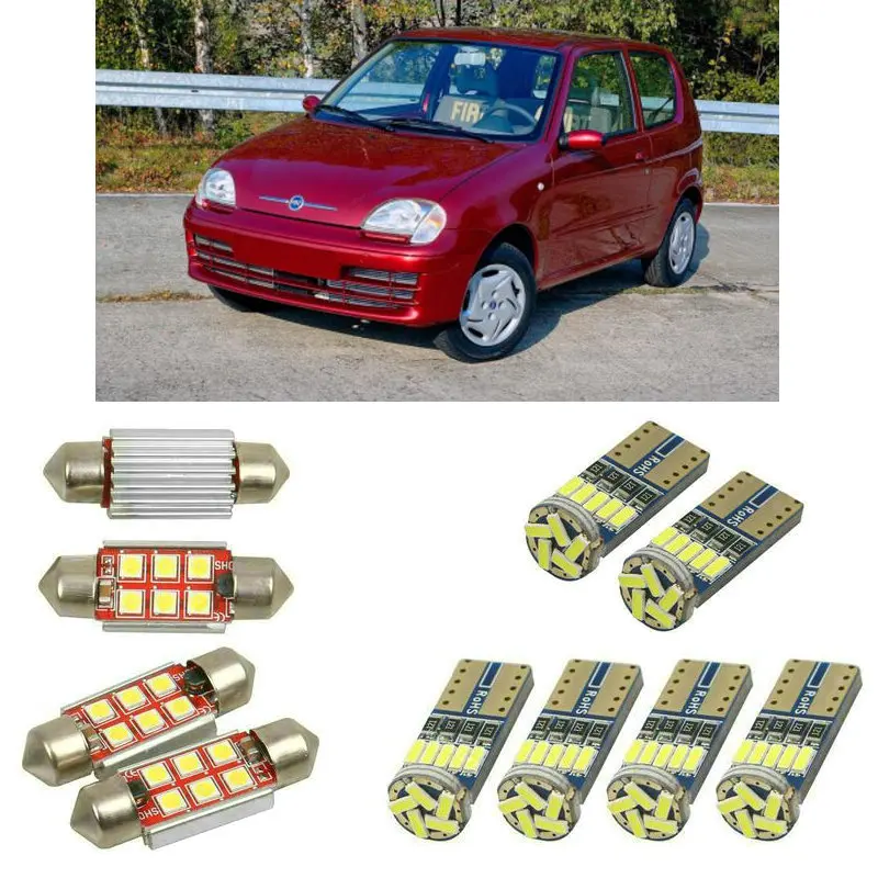 super bright Interior led Car lights For Fiat seicento 600 187 hatchback van 287 box bulbs for cars