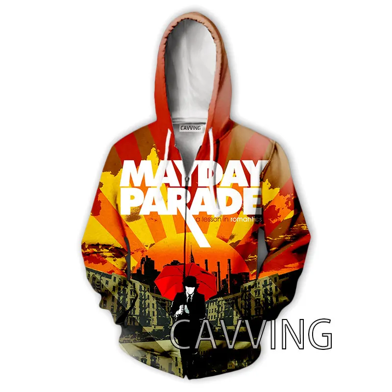 

New Fashion 3D Print Mayday Parade Band Zipper Hoodies Zip Up Hooded Sweatshirts Harajuku Hoodie Hip Hop Sweatshirts