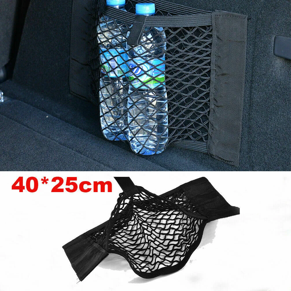 

Car Trunk Storage Bag Nylon Mesh Nets Auto Back Rear Trunk Organizer Elastic String Luggage Net Rear Runk Back Seat Carg 40x25CM