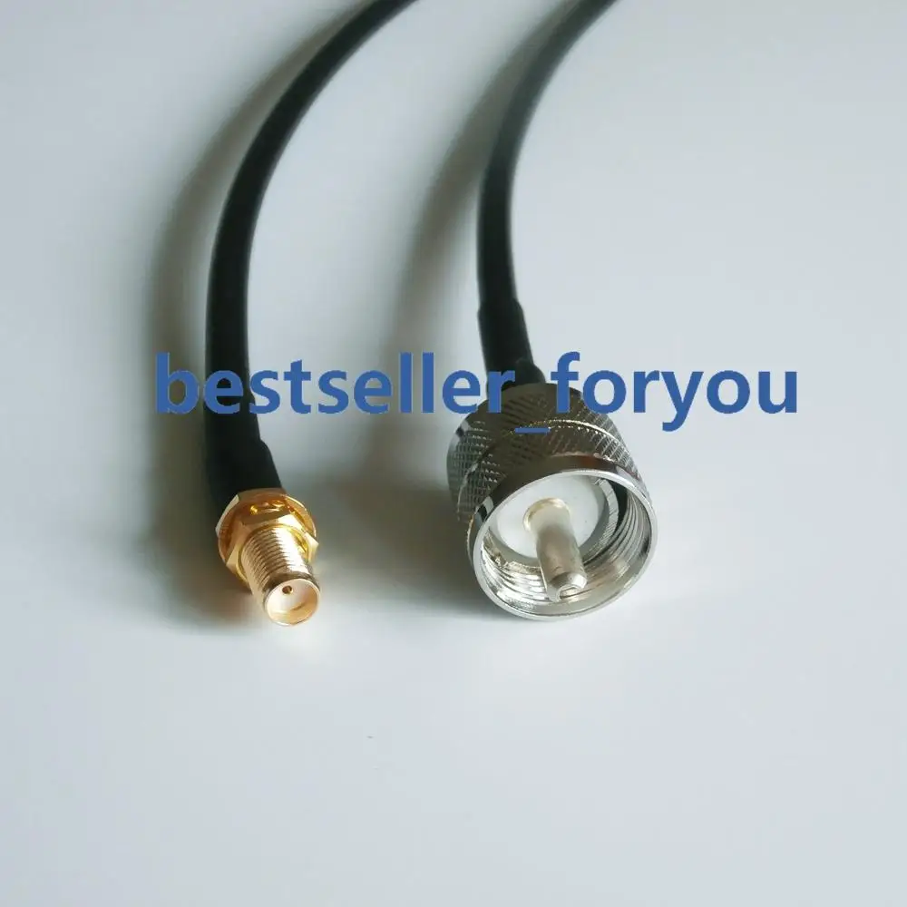 SMA Female To UHF Male Plug PL259 PL-259 RF Straight Pigtail Jumper RG58 Cable 50cm