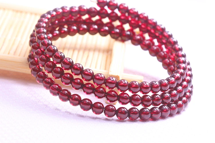 red garnet rodada pulseira de contas para homens e mulheres senhora charme clara pulseira voltas mm aaaaaa natural 01