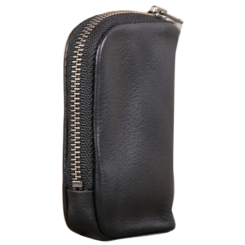 Alisara Car Key Bag Men Genuine Leather Luxury Zipper Key Wallets Women Casual Mini Housekeeper Case 100% Cowskin Small Purses