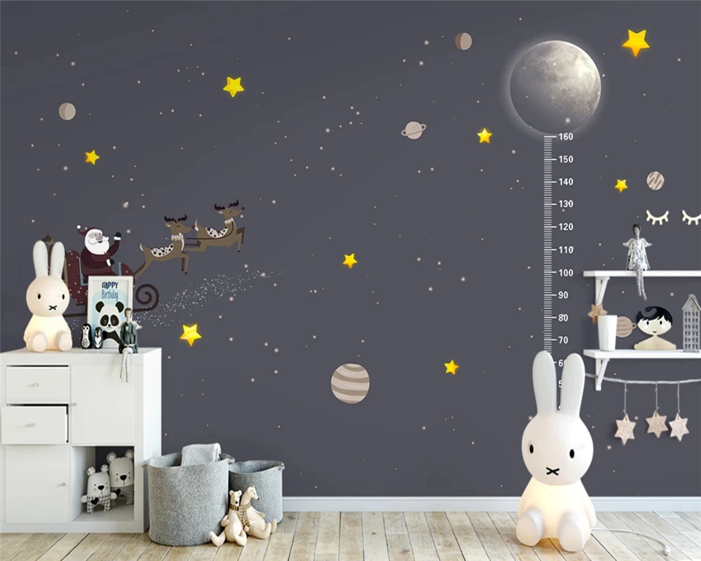 

beibehang Custom wallpaper Nordic modern minimalist fantasy elk children's room modern stylish background wall paper