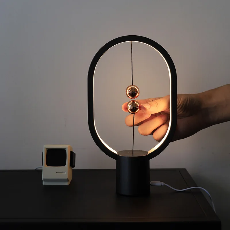 2022ใหม่ล่าสุด USB Powered Mini HENG Ellipse แม่เหล็ก Mid-Air Switch Night Light Balance LED Office Home decor