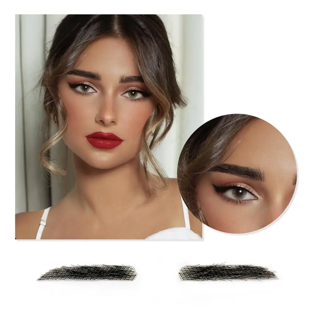 False Eyebrows For Women Handmade By 100% Real Hair For Party Wedding Cosplay Fake Eyebrow Synthetic Eyebrows Makeup Tools