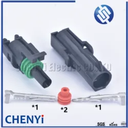 2 sets 1 pin 2.5 mm Series Car Auto Wire connector Female and Male Weather Pack Electrical Plug 12015791 12010996