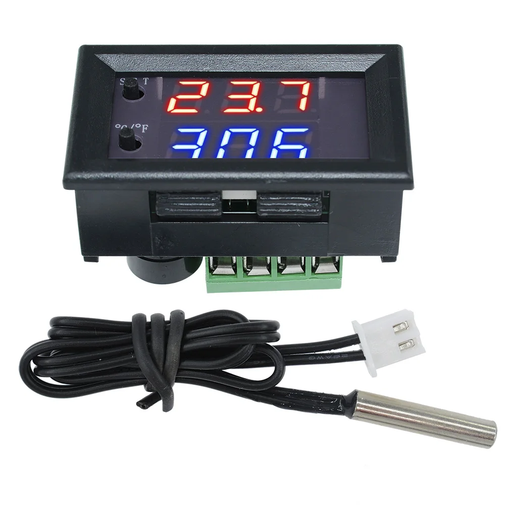 Digital Led Termostato Controlador de Temperatura Inteligente Temp Sensor Módulo Board à Prova d Água Ntc Sensor dc 12v W1209wk
