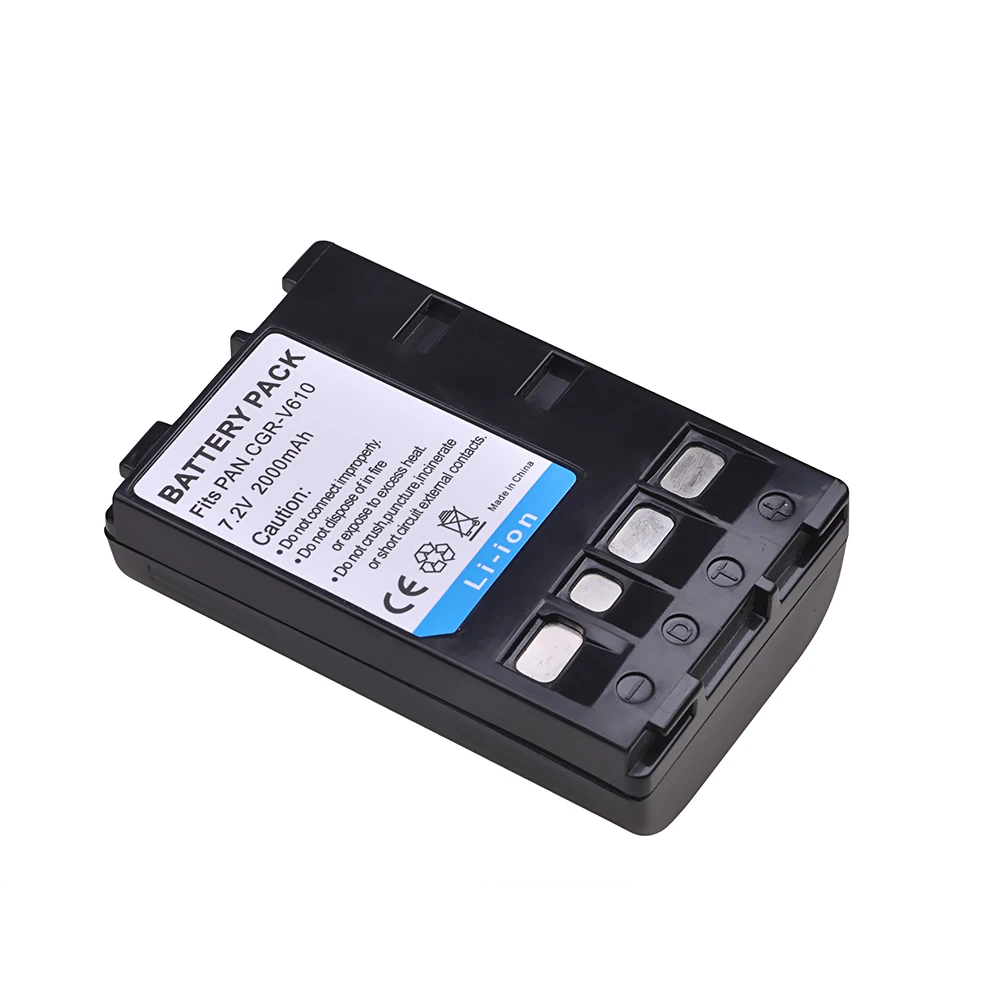 

2000mAh CGR-V610 CGRV610 Battery for Panasonic NV-RX14 NV-RX18 NV-RX24 NV-RX27 RX37 RX18B RZ10 Cameras