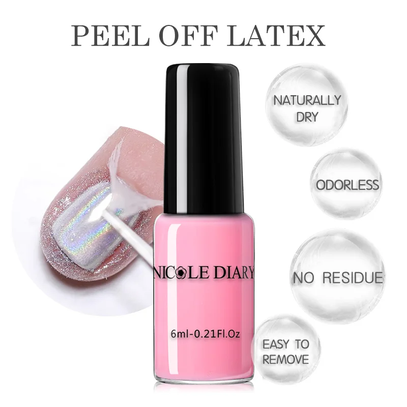 Diario 6ML staccare il nastro liquido bordo per unghie inodore cura della pelle liquido Gel per Nail Art protezione del bordo in lattice strumento di rimozione facile