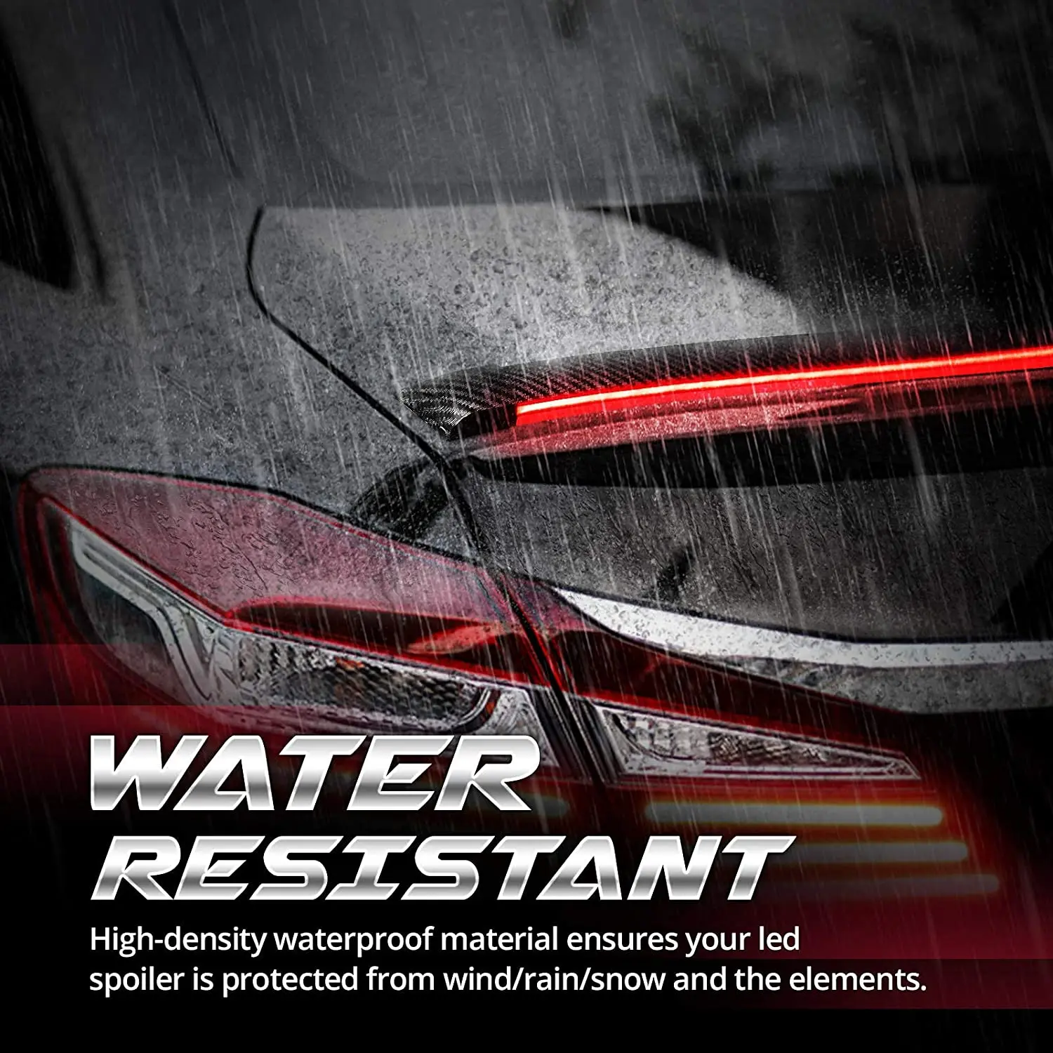 Universal Car EXterior Parts Carbon Fiber Led Rear Spoiler Light For Car BMW 12V Turn Signal Brake DRL Lamp Modified Accessories - Image 3