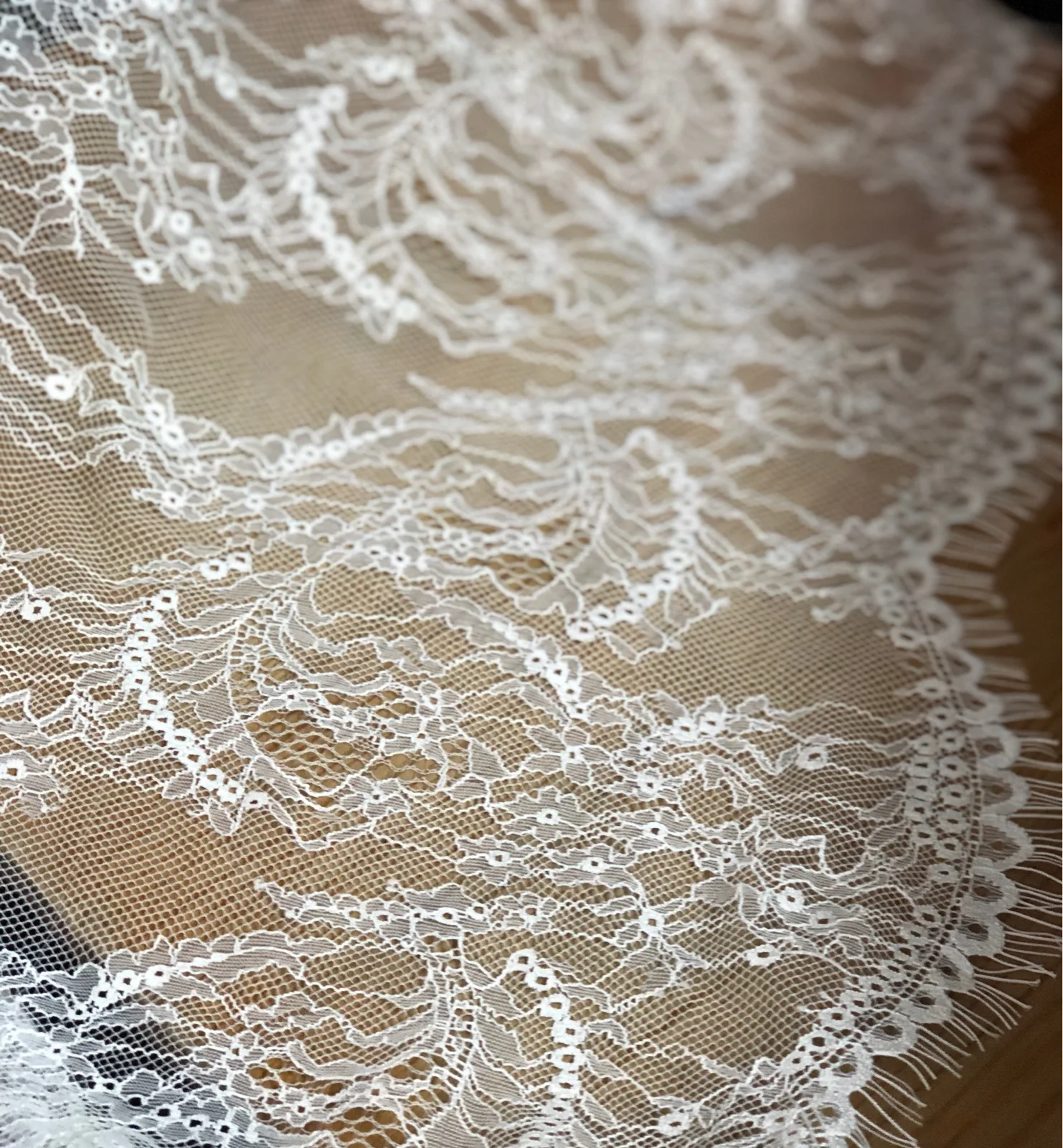 Ultra-thin French eyelash lace, black and white, skirt garment fabric, super soft and skin-friendly