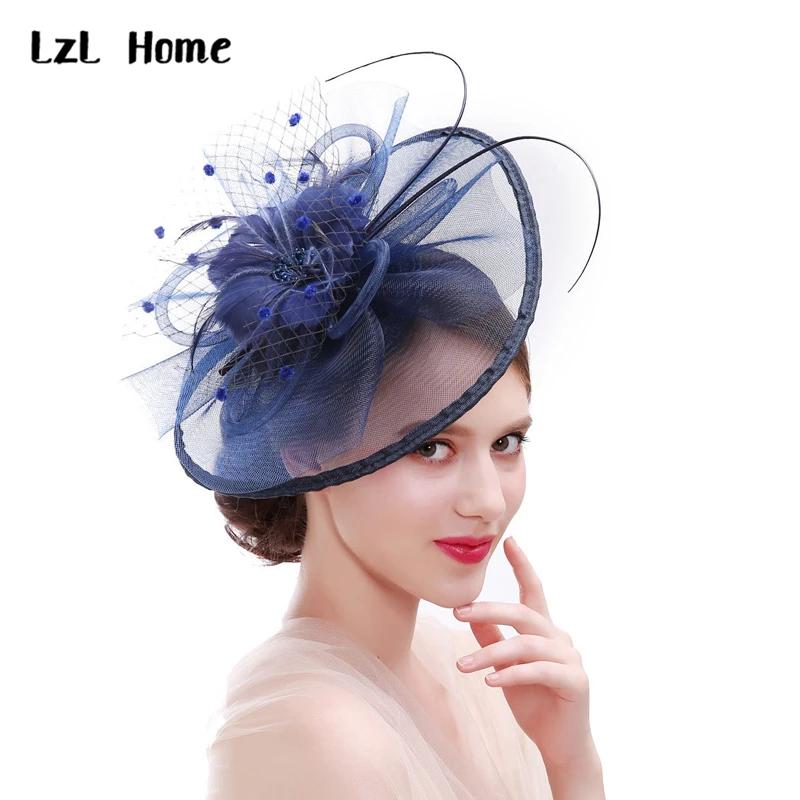 LzL Home Bridal Hat Headdress Exquisite Flower Hair Accessories Horse Racing Hat Explosion Hairpin Headdress