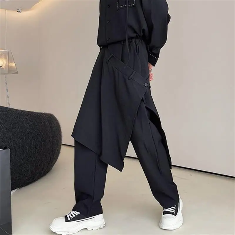 Men's Suit Trousers Spring And Autumn New Dark Department Personality Splicing Hip Hop Fashion Fashion Fan Leisure Large Pants