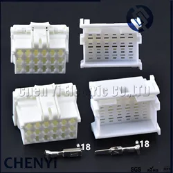 White 18 Pin male or female Connector Automotive Plug Unsealed Electric Harness Socket 7-968974-1 2-967629-1 With Pins