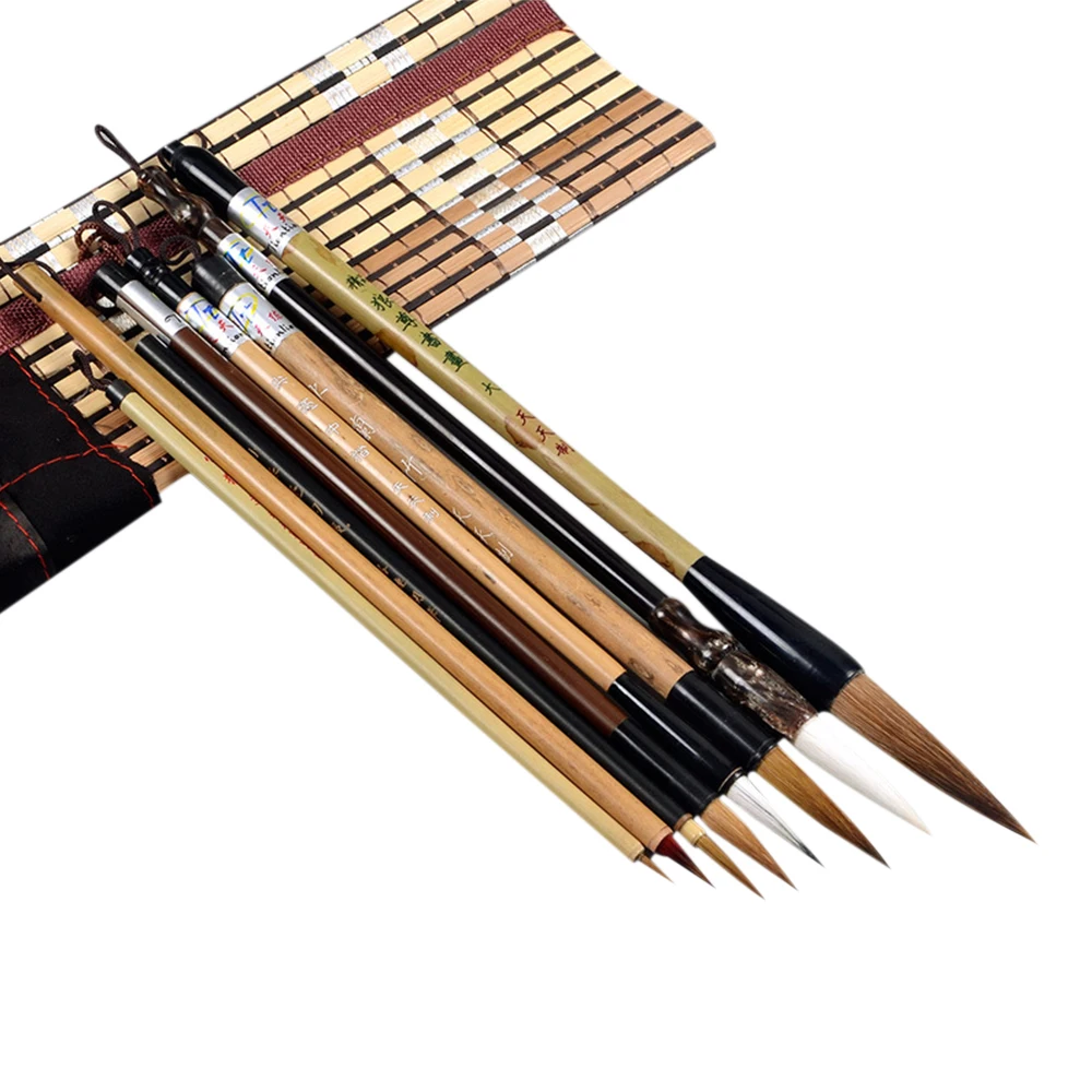 Umitive 5PCS/Set Bamboo Traditional Chinese Calligraphy Brushes Set Writing Art Painting Supplies