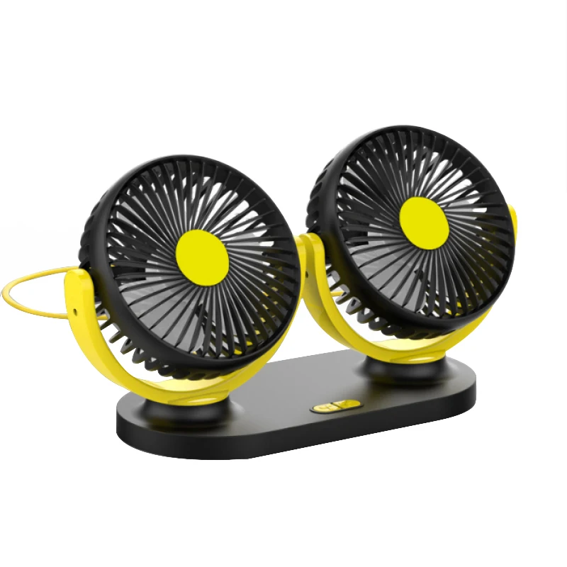 12V 24V Portable Mini Car Fan 3 gears 360 Degree All-Round Adjustable Auto Air Cooling Dual Head Fan Car Interior Accessories