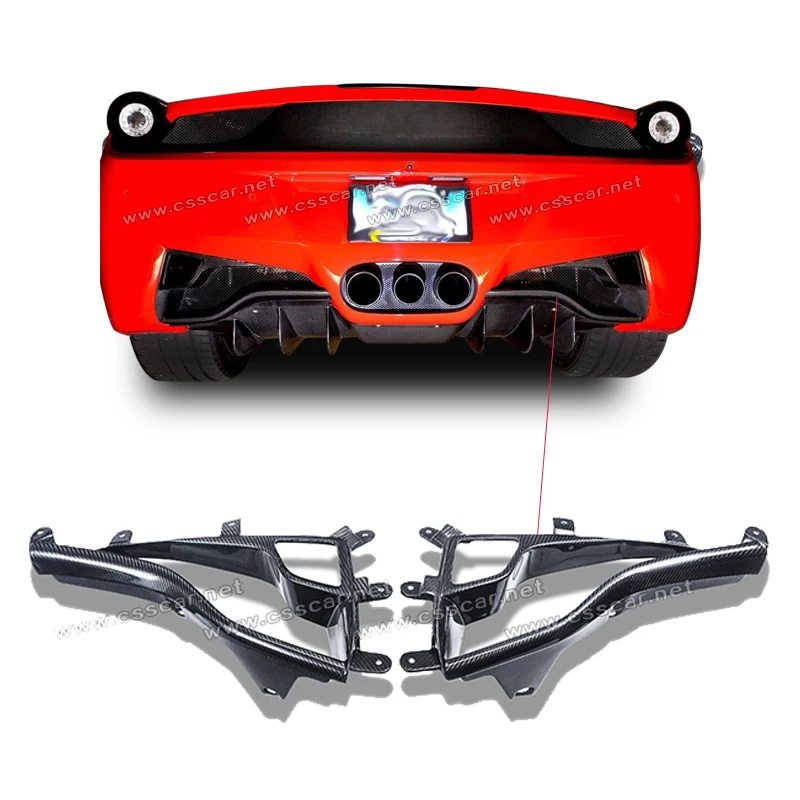 

For Ferrari 458 OEM Italia Spider Dry Carbon Fiber Rear Fog Light Cover Brake Light Cap Agency Power Rear Tail Light Surround