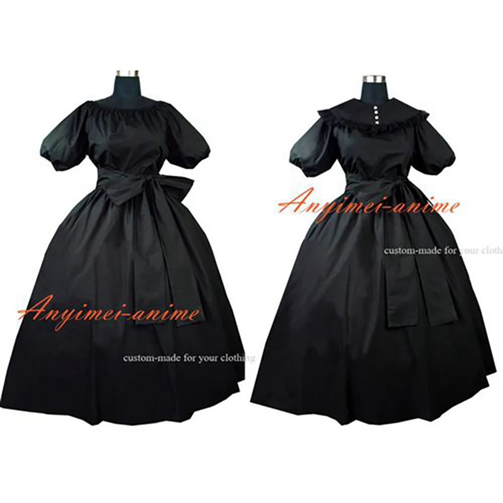 

fondcosplay Elegant Gothic Punk Medieval Victorian Gown Ball Outfit black cotton Dress Cosplay Costume Custom-made[G563]