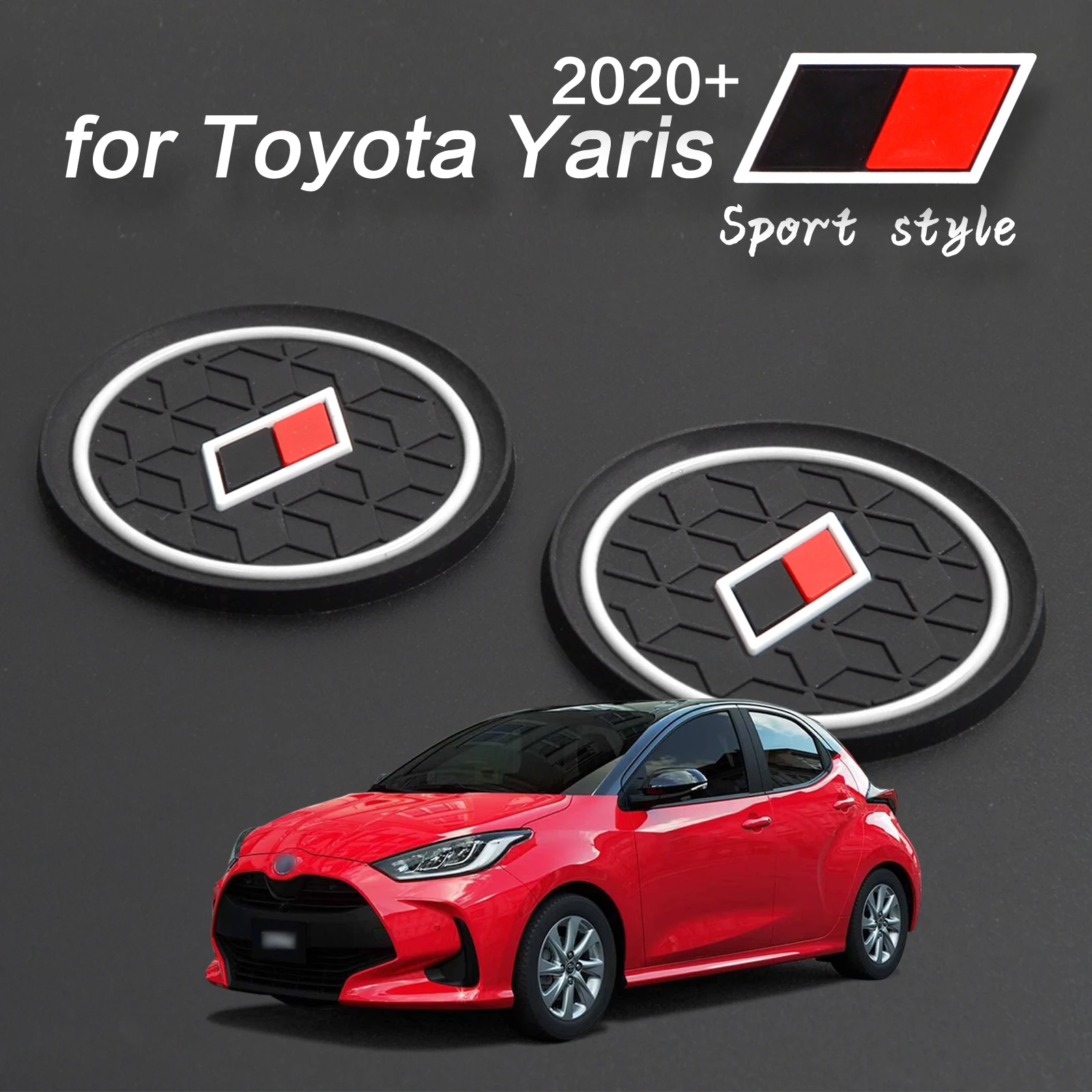 for Toyota Yaris 2020-2021 Anti-Slip Gate Slot Cup Mat Car Interior Accessories for Hybrid GR Sport Style Non-Slip Pad view 4