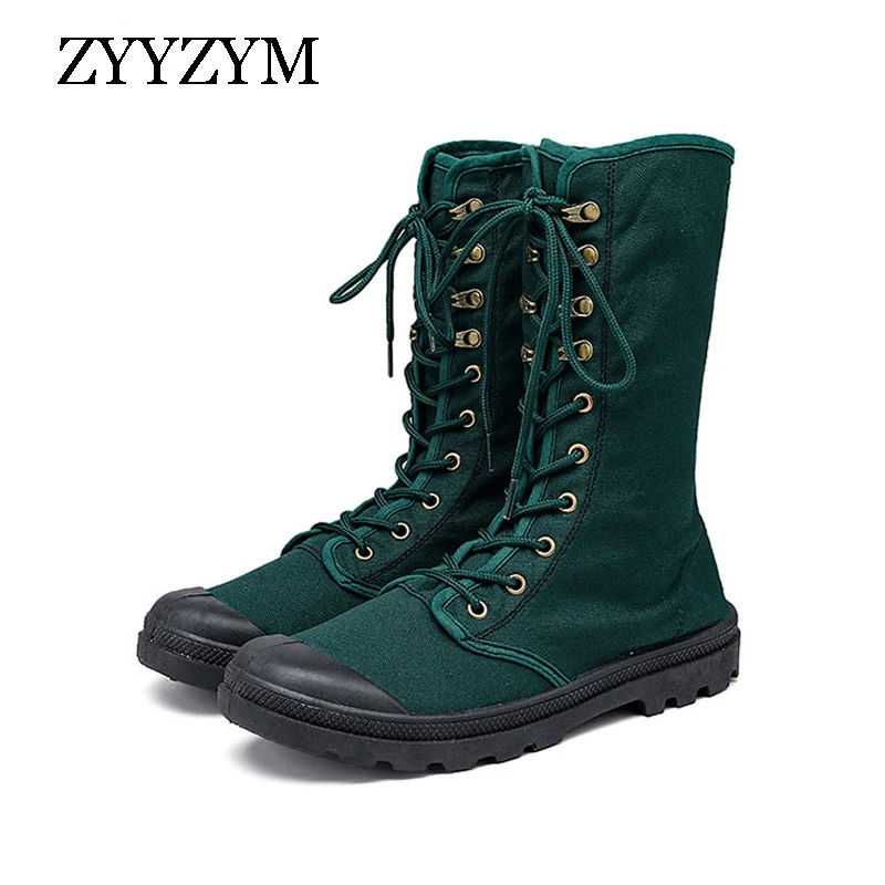 ZYYZYM męskie buty wiosna jesień wysoka pomoc styl Denim płótno moda guma na zewnątrz dżungla buty do wspinaczki mężczyzn