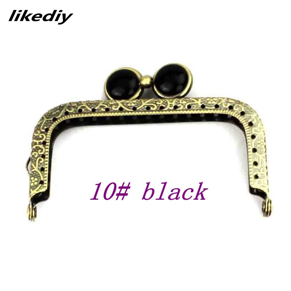 10 Pcs/Lot 8.5 CM Square Antique Bronze Flat Bead Metal Purse Frame Kiss Clasp Bag Accessory