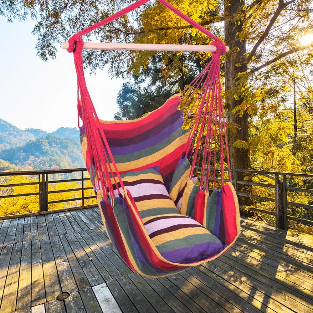 

Hammock Swing Chair Hanging Rope Chair Portable Porch Seat for Indoor Outdoor US Warehouse Drop Shipping Available