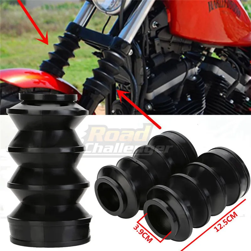 Motorcycle Gaiters Gators Boots 2Pcs Rubber Fork Dust Cover For Harley for Sportster for Dyna FX XL 883 Accessories