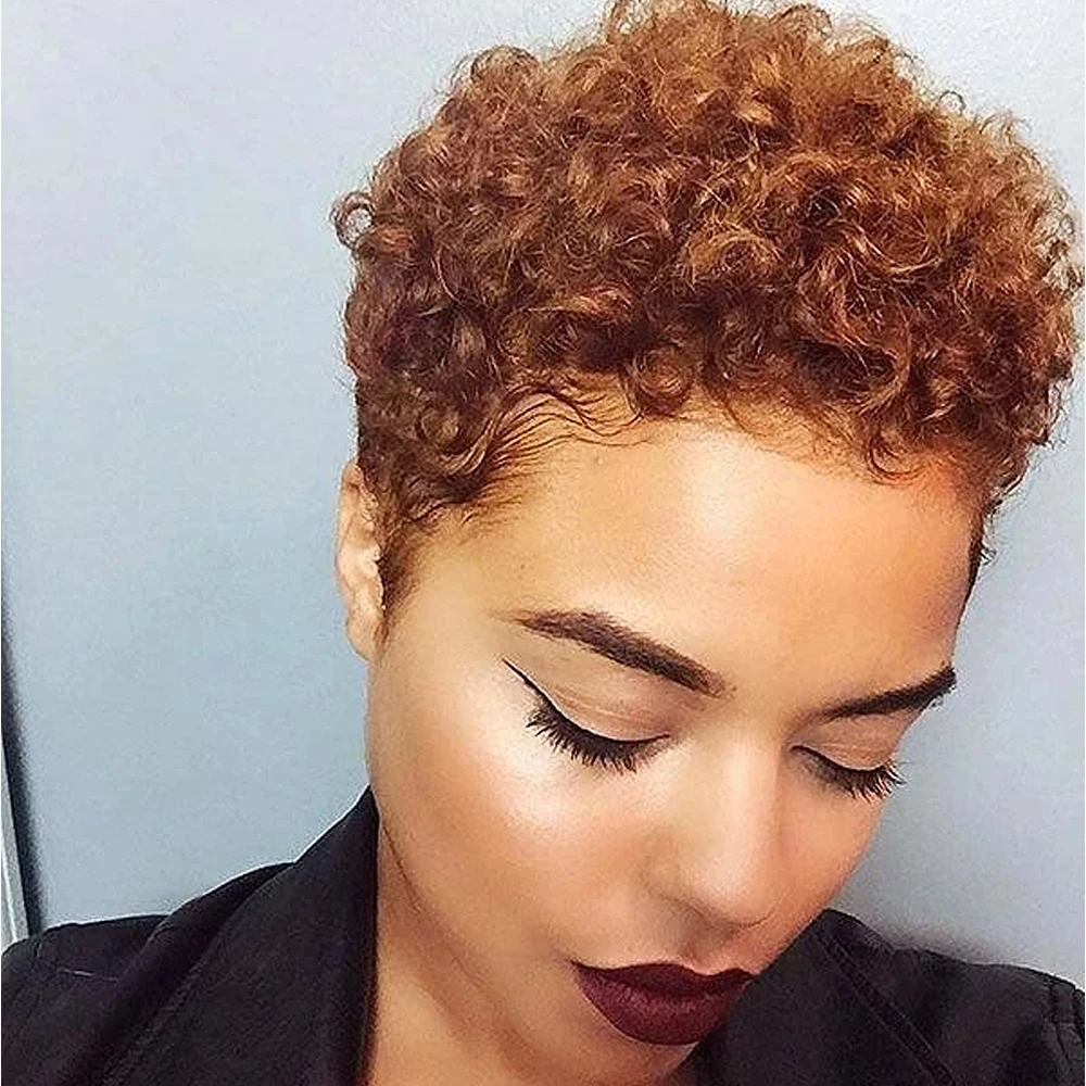 Afro Verworrenes Lockiges Haar Perücke Kurze Pixie Cut Perücken Für Schwarze Frauen Kurze Natürliche Volle Maschine Perücken Für Party Dance cosplay Perücken