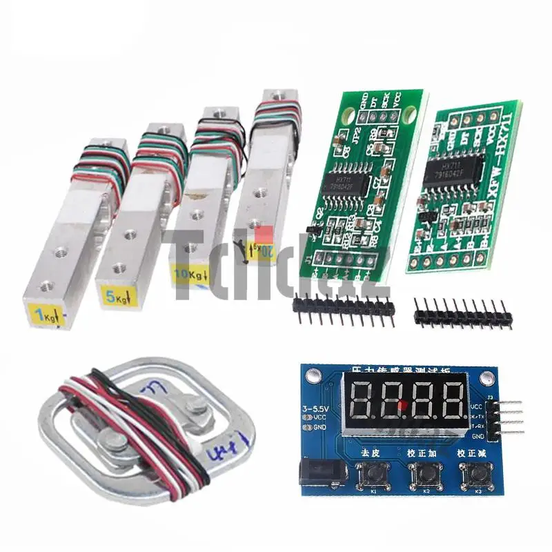 Load Cell 1KG 5KG 10KG 20KG 50KG HX711 AD Module Weight Sensor Electronic Scale Aluminum Alloy Weighing Pressure Sensor