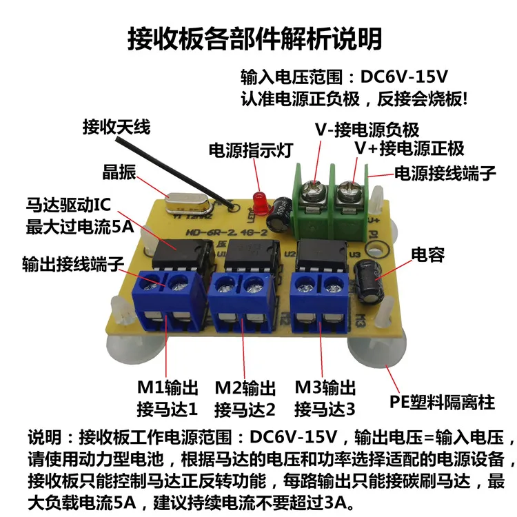 جهاز تحكم عن بعد للسيارة ، 6 فولت-15 فولت ، 6 قنوات ، 2.4 جرام ، لعبة ، نموذج سفينة ، جهاز تحكم عن بعد 50 متر