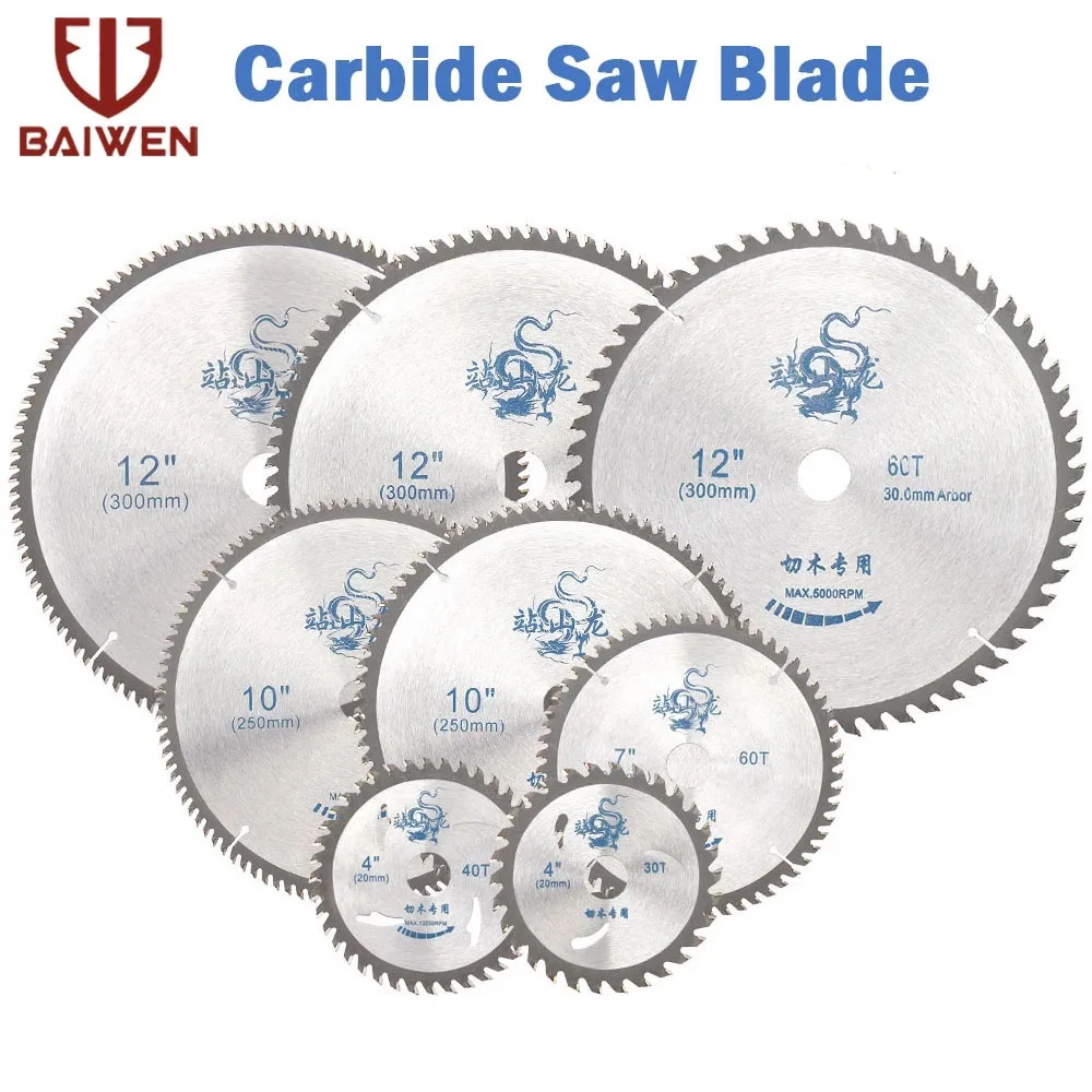 4/7/10/12 Inch Power Circular Saw Blade Carbide Tippe Wood Cutting Discs Cutter Tools for Woodworking Grinder Saw Blades