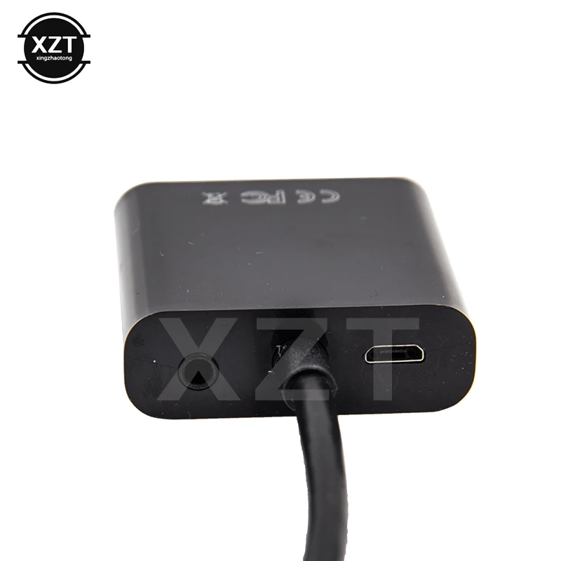 Kompatybilny z HDMI na kabel adaptera VGA męski na żeński konwerter 1080P VGA Jack 3.5 przewód AUX USB zasilanie do komputera projektor do laptopa TV