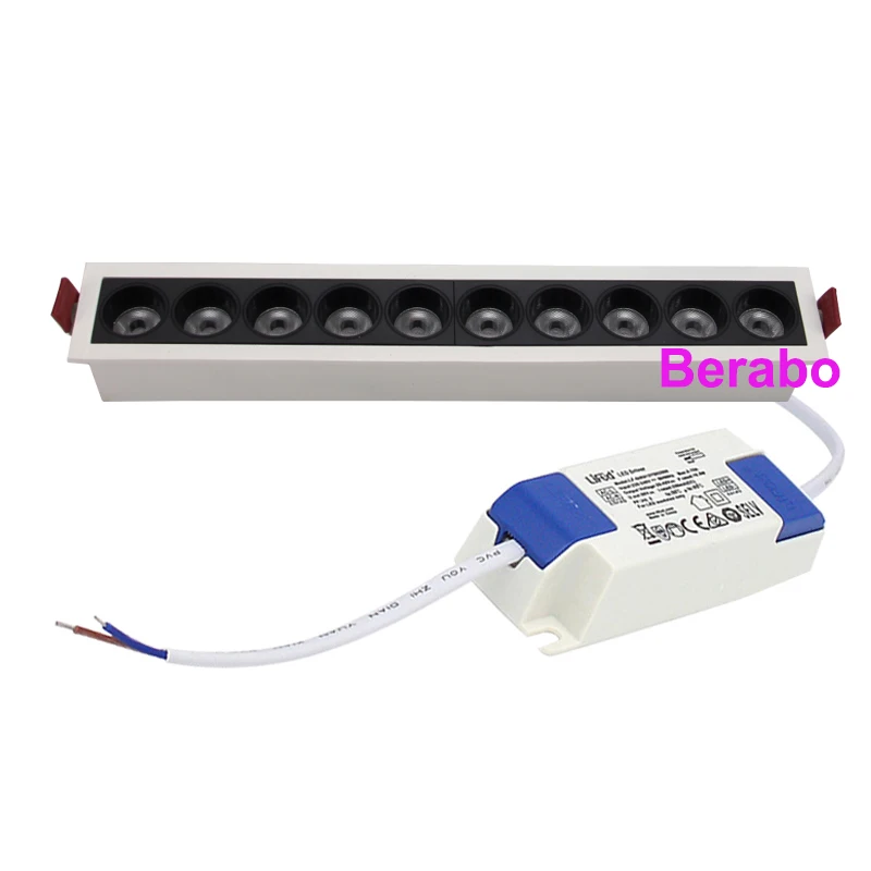 Platz LED linie Downlight Einbau Rechteck Grille Decke Lampe 6W 8W 10W 18W 20W AC85 ~ 265V LED Spot Licht Für Home Shop Decor – Detail 11