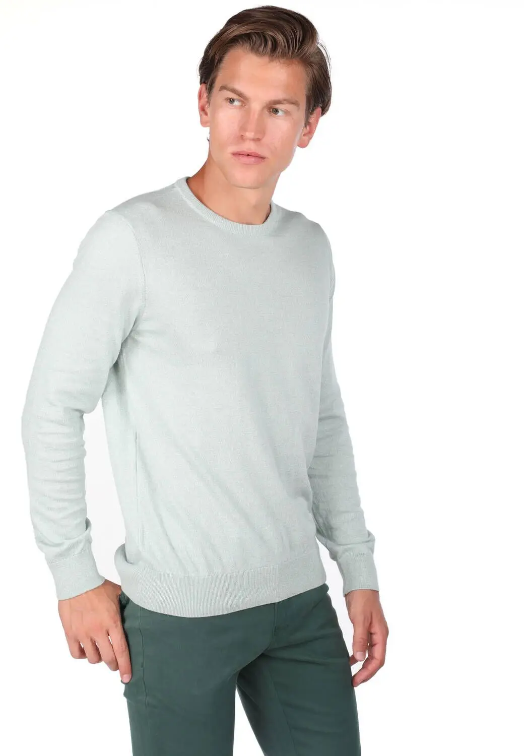 Bike Collar Light Green Men 'S Sweater