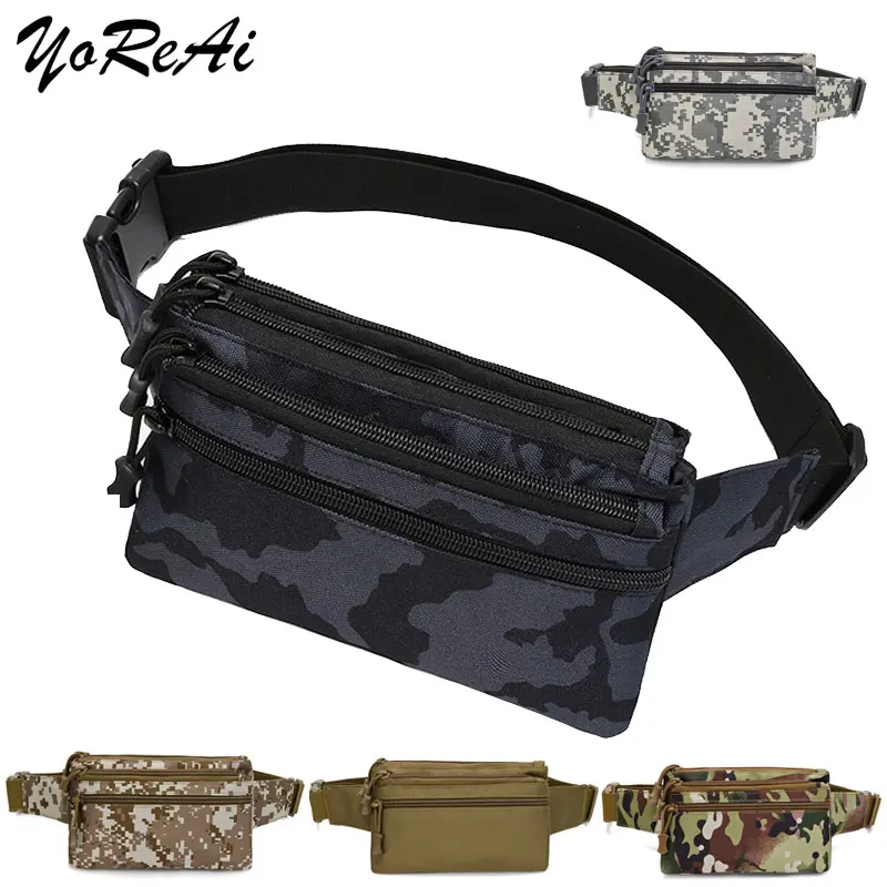 YoReAi New Men Waist Bag Pouch Waterproof Military Belt Shoulder Bags Molle Nylon Mobile Phone Wallet Travel Tool Chest Packs