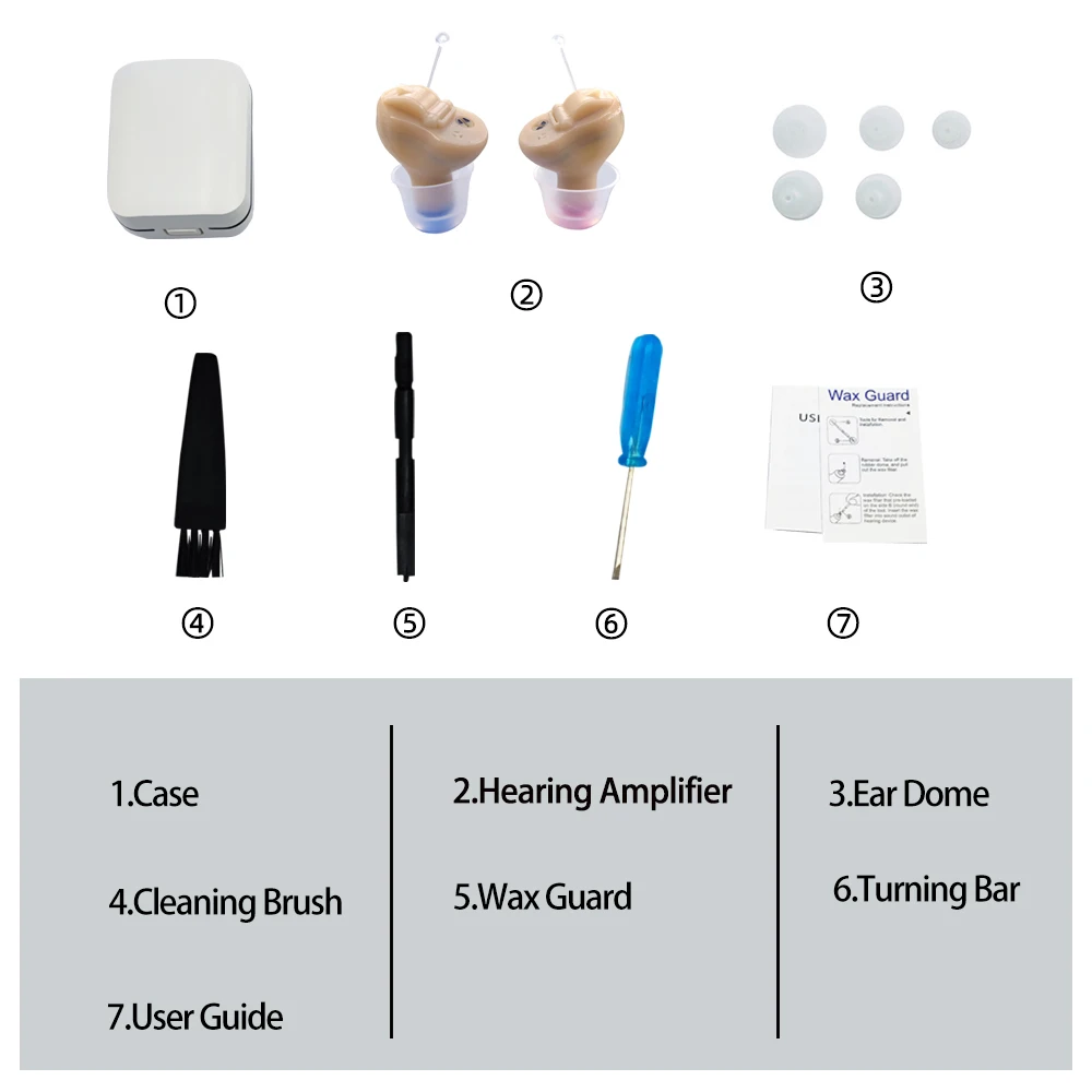 Invisible Hearing Aid Audifonos for Deafness/Elderly  Adjustable  Mini  Sise Inner Ear  Hearing Amplifier Best Sound Amplifier