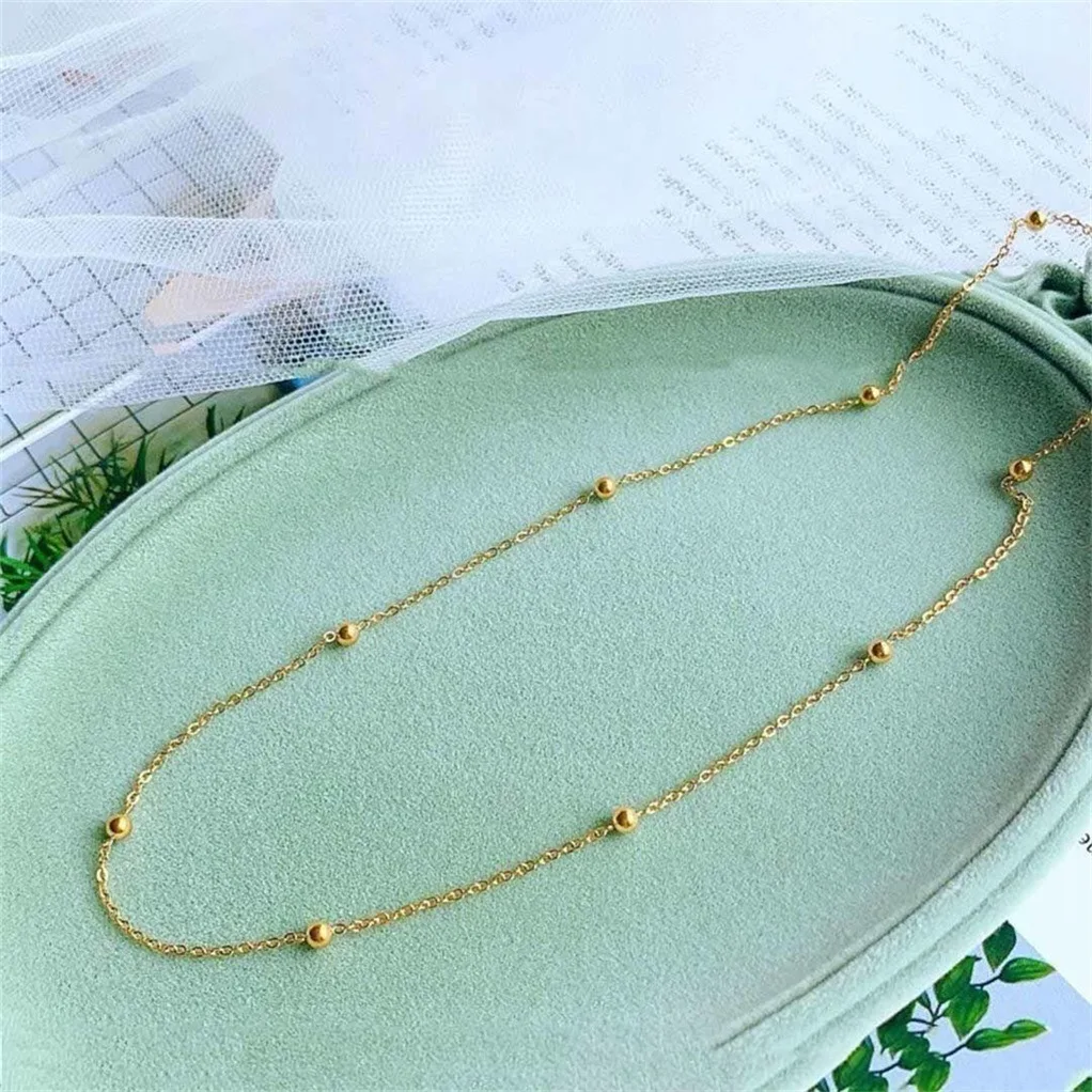316L Stainless steel gold colour Ball pendant Necklace Fashion jewelry Minimalist chain necklace fashion women\'s jewelry