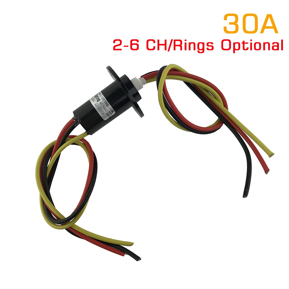 1 Piece 2/3/4/5/6 Channel 30A Slip Ring Diameter 22mm/31mm Rotate Connector Slip Rings SRC-22-0X30A Capsule Conductive