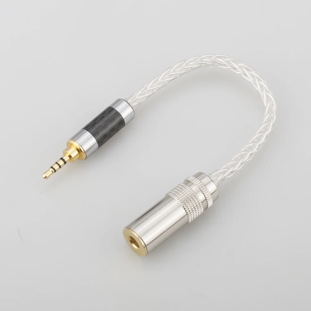 Audiocrast 10cm 2.5mm TRRS zrównoważony do 4.4mm zbalansowany żeński 7N OCC posrebrzany Adapter Audio
