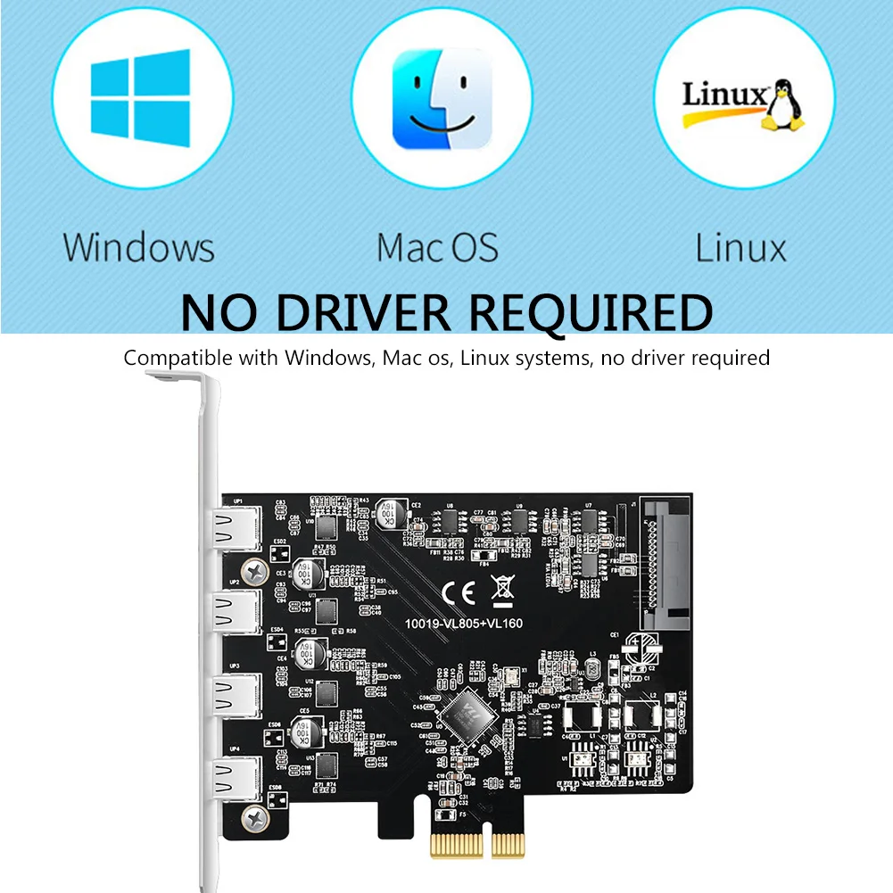 Tarjeta de expansión PCIE de 7 puertos a tipo C USB 3,1 con PCI Express X4/X8/X16, adaptador de conector SATA de 15 Pines, estación de acoplamiento, tarjetas elevadoras